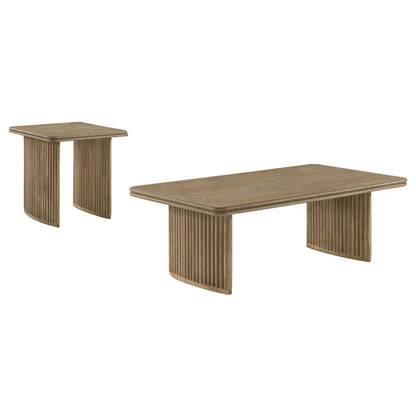  Coaster Furniture Adina 722858-S2 2-piece Wood Coffee Table Set - Distressed Light Brown IMAGE 4