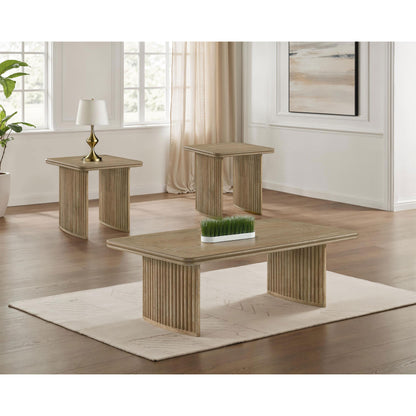  Coaster Furniture Adina 722858-S3 3-piece Wood Coffee Table Set - Distressed Light Brown IMAGE 1