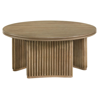  Coaster Furniture Adina 722938 36-inch Round Wood Coffee Table - Distressed Light Brown IMAGE 5