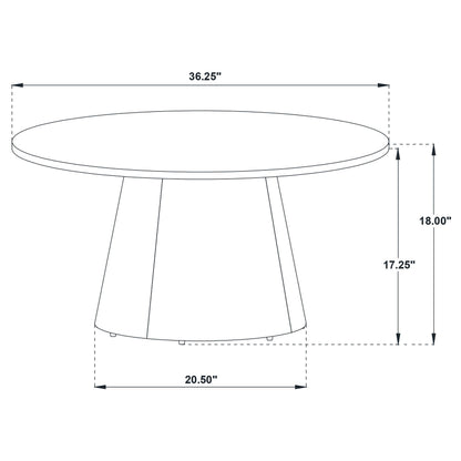  Coaster Furniture Franklin 722978 36-inch Round Pedestal Coffee Table - Grey/Dark Brown IMAGE 5