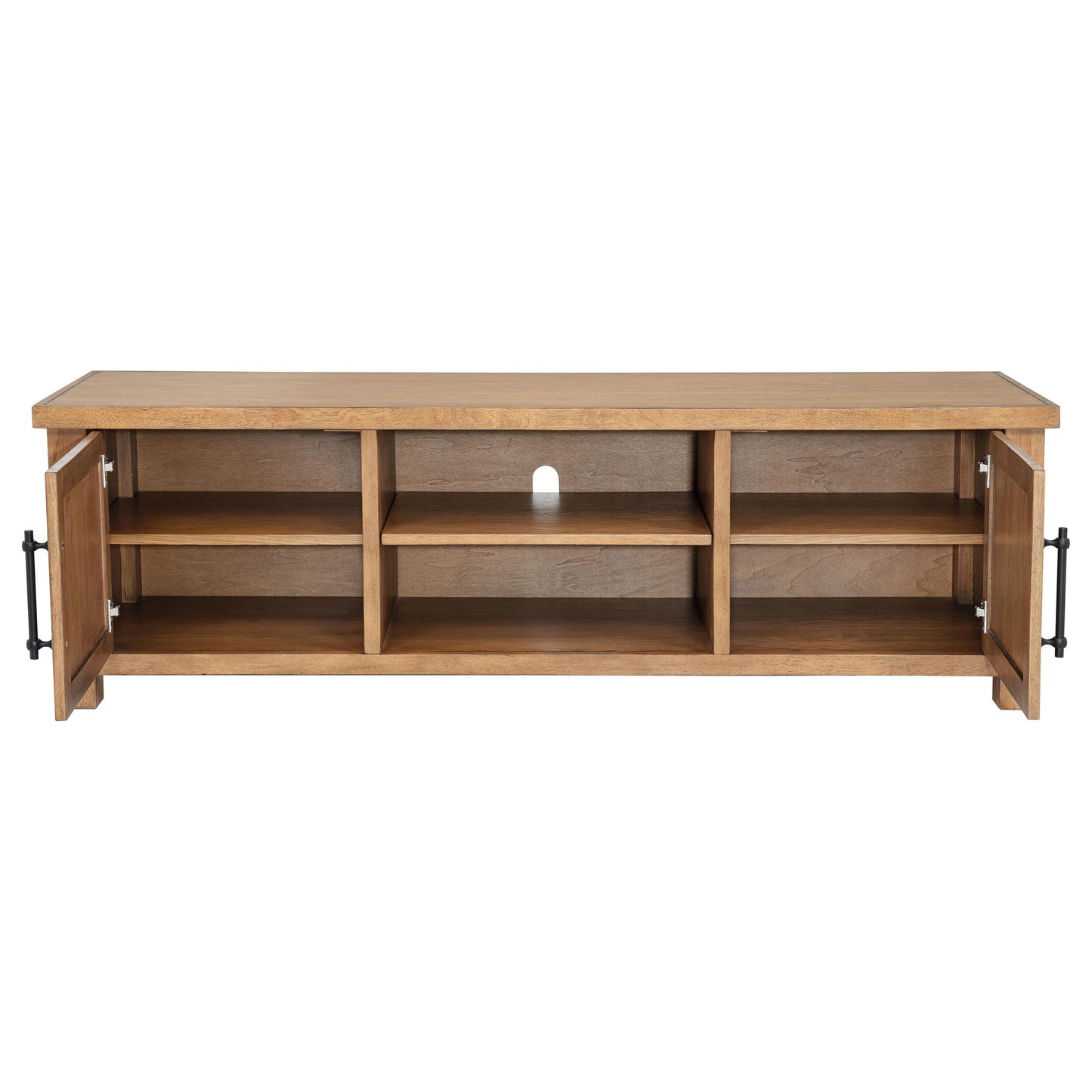  Coaster Furniture Beasley 723323 2-Door 71-Inch Wood TV Stand Media Console - Golden Oak IMAGE 2