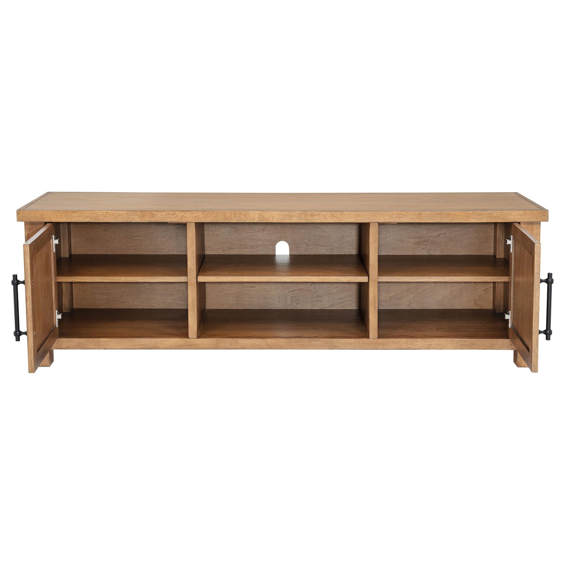  Coaster Furniture Beasley 723323 2-Door 71-Inch Wood TV Stand Media Console - Golden Oak IMAGE 2
