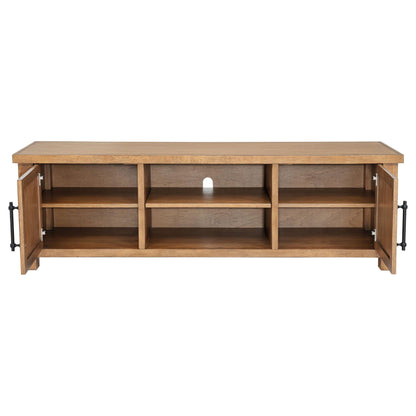  Coaster Furniture Beasley 723323 2-Door 71-Inch Wood TV Stand Media Console - Golden Oak IMAGE 2