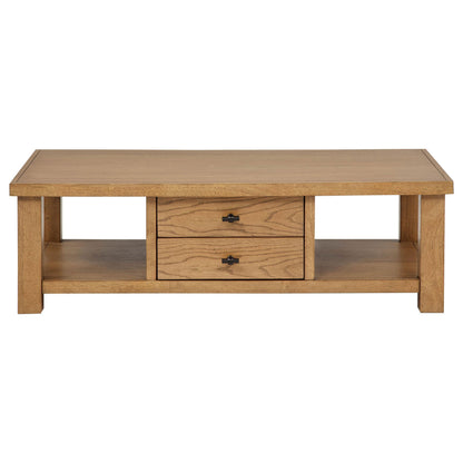 Coaster Furniture Beasley 723328 2-Drawer Wood Coffee Table - Golden Oak IMAGE 11