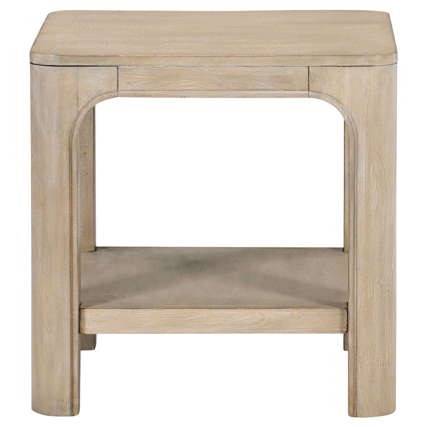  Coaster Furniture Solano 723487 Square Wood End Table with Shelf - Weathered Mango IMAGE 2
