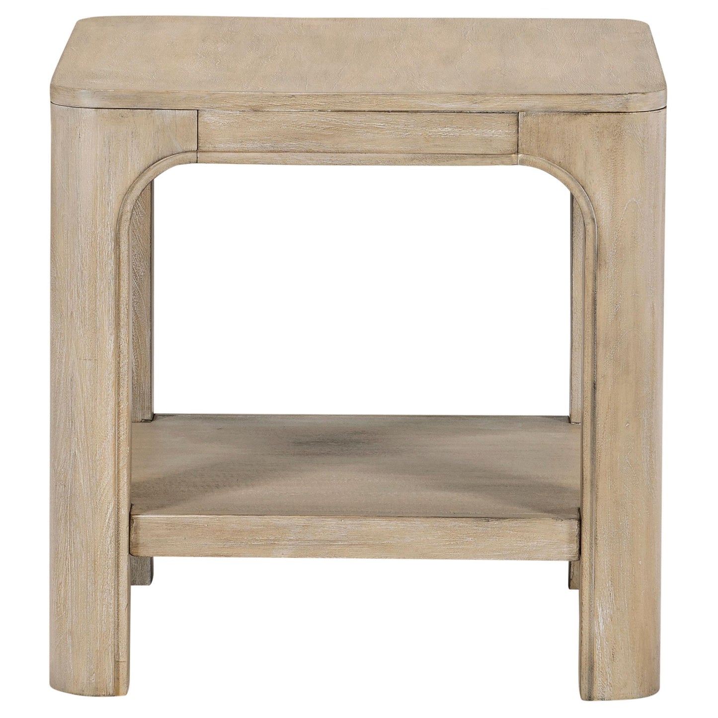  Coaster Furniture Solano 723487 Square Wood End Table with Shelf - Weathered Mango IMAGE 3