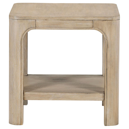  Coaster Furniture Solano 723487 Square Wood End Table with Shelf - Weathered Mango IMAGE 3