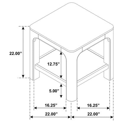  Coaster Furniture Solano 723487 Square Wood End Table with Shelf - Weathered Mango IMAGE 7