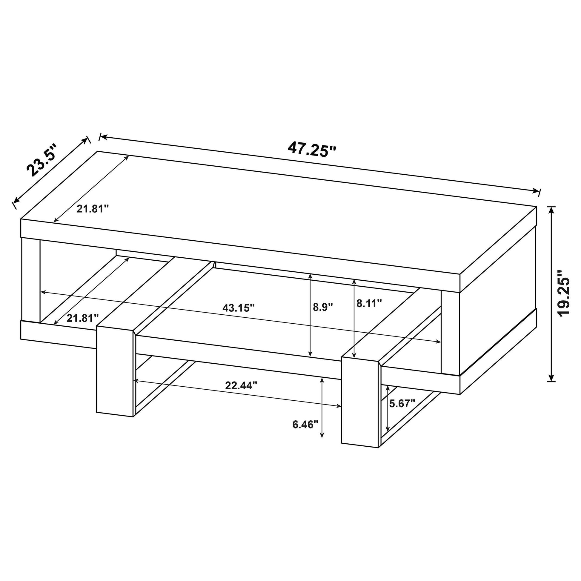  Coaster Furniture Dinard 723688 Engineered Wood Coffee Table - Latte IMAGE 8