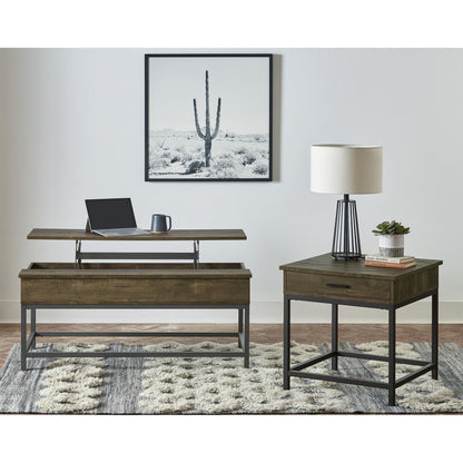  Coaster Furniture Byers 723778-S2 2-piece Lift Top Coffee and End Table Set - Brown Oak IMAGE 3