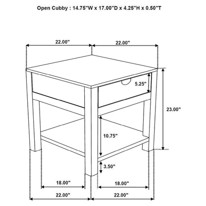  Coaster Furniture Esther 723887 1-drawer Solid Wood End Table - Natural Sheesham IMAGE 9
