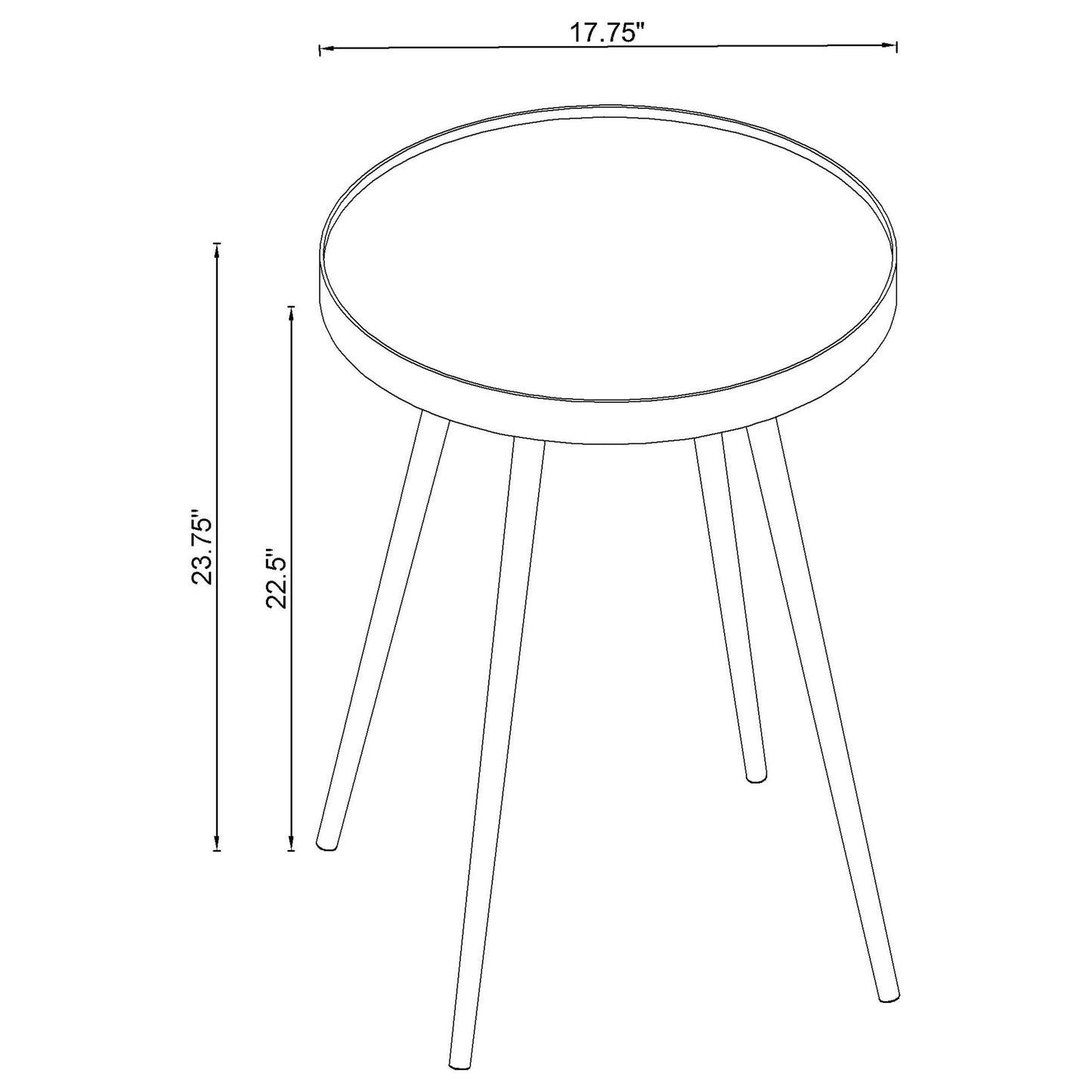  Coaster Furniture Kaelyn 723918-S2 3-piece Round Coffee and End Table Set - Gold IMAGE 4