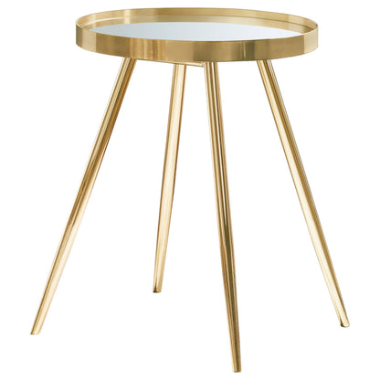  Coaster Furniture Kaelyn 723918-S3 4-piece Round Coffee and End Table Set - Gold IMAGE 2