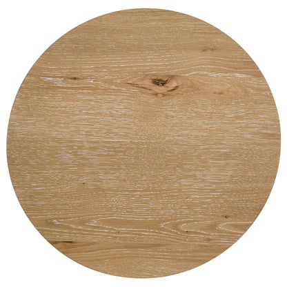  Coaster Furniture Kessler 735987 Round Sculptural Wood End Table - Light Oak IMAGE 5