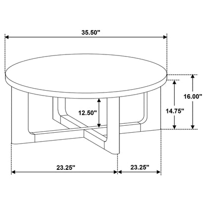  Coaster Furniture Kessler 735988 Round Sculptural Wood Coffee Table - Light Oak IMAGE 6