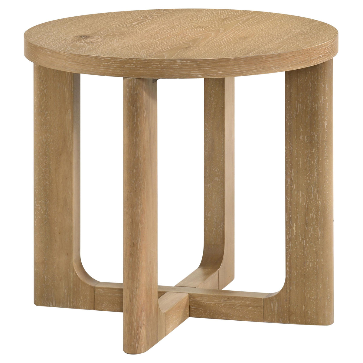  Coaster Furniture Kessler 735988-S2 2-piece Round Sculptural Wood Coffee Table Set - Light Oak IMAGE 10