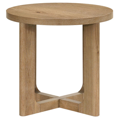  Coaster Furniture Kessler 735988-S2 2-piece Round Sculptural Wood Coffee Table Set - Light Oak IMAGE 13