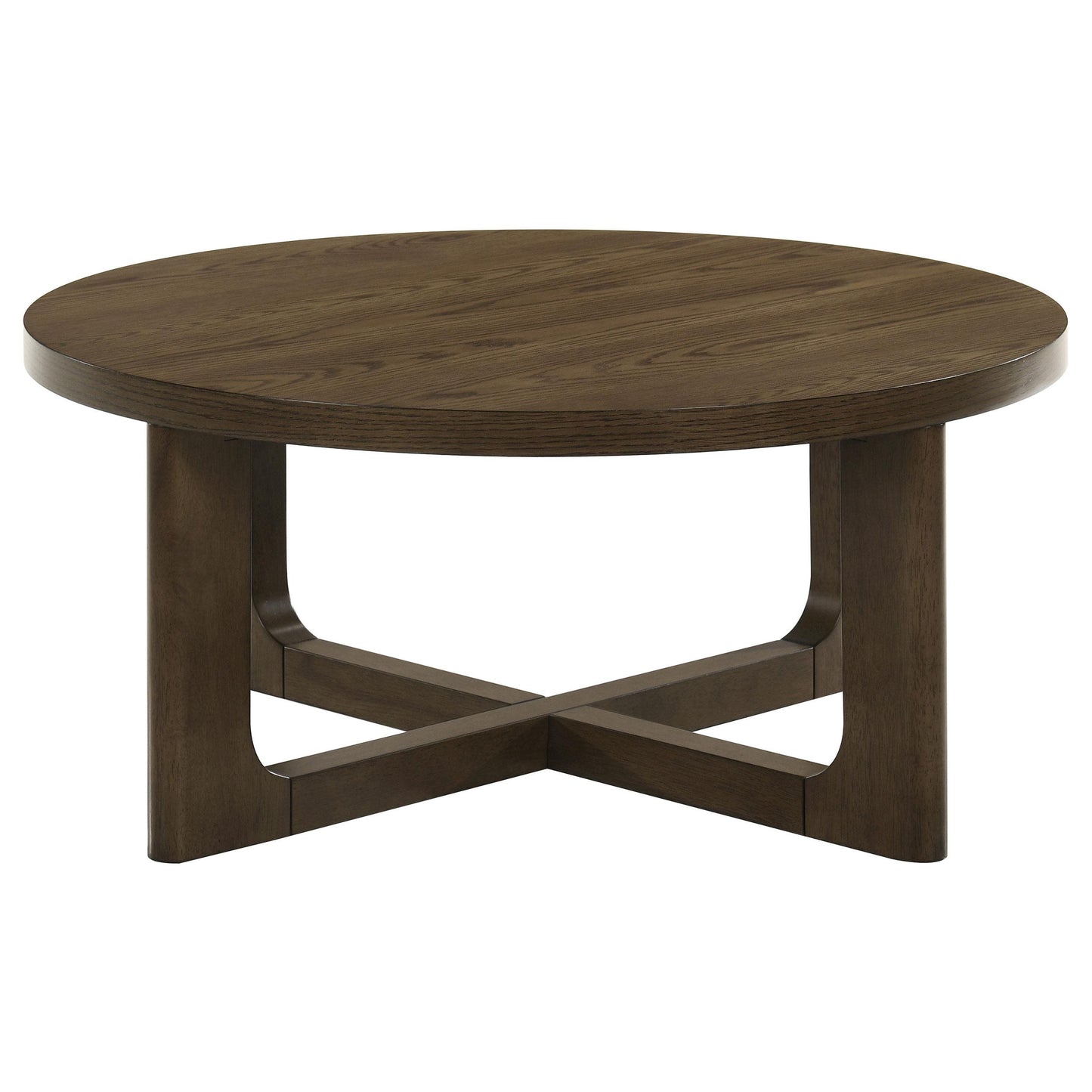  Coaster Furniture Kessler 735998 Round Sculptural Wood Coffee Table - Brown IMAGE 5