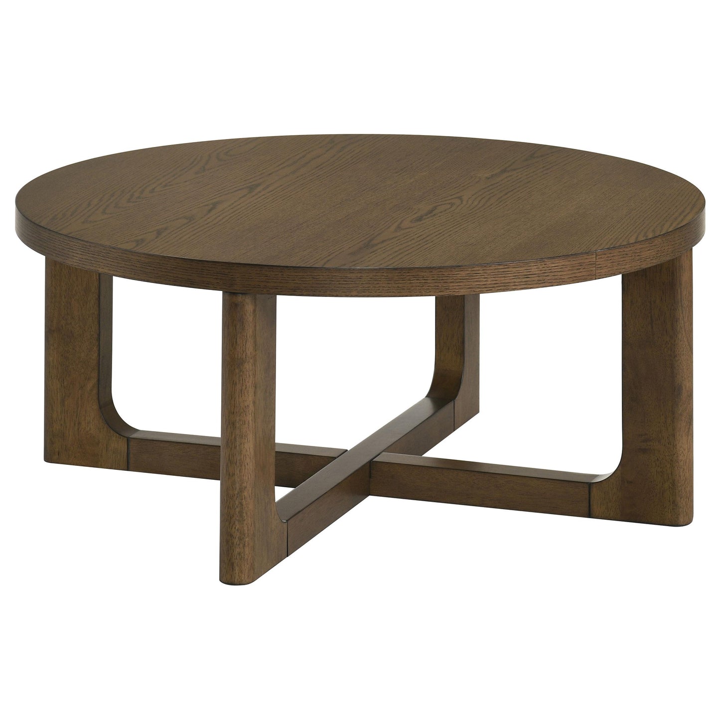  Coaster Furniture Kessler 735998-S2 2-piece Round Sculptural Wood Coffee Table Set - Brown IMAGE 8