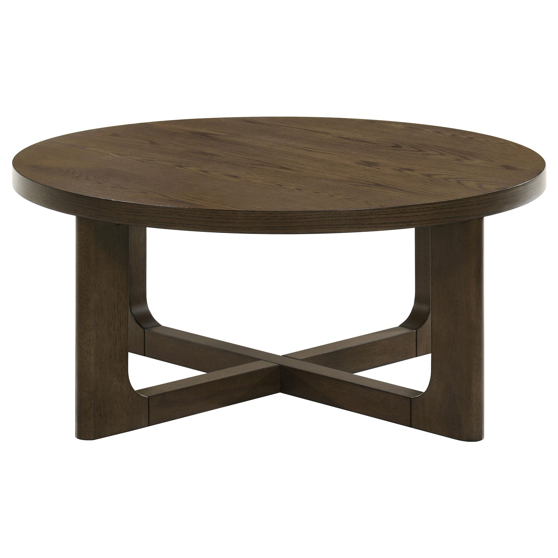  Coaster Furniture Kessler 735998-S3 3-piece Round Sculptural Wood Coffee Table Set - Brown IMAGE 10