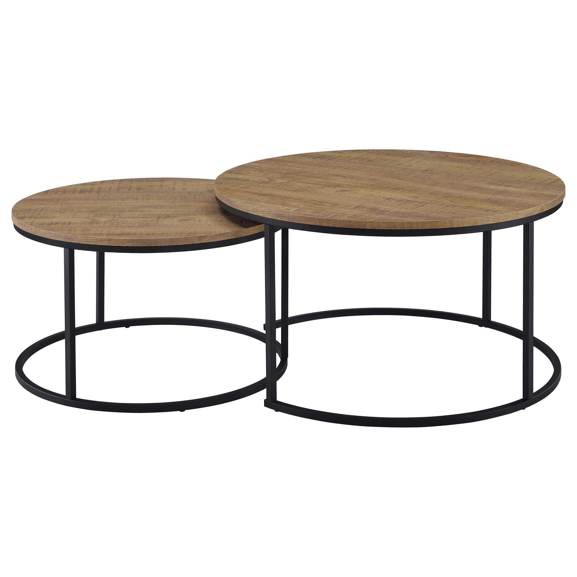  Coaster Furniture Lainey 736030 2-piece Round Nesting Coffee Table - Mango IMAGE 5