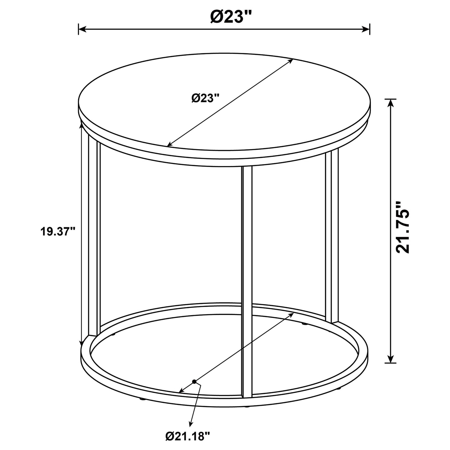  Coaster Furniture Lainey 736037 Round Occasional End Table - Mango IMAGE 6