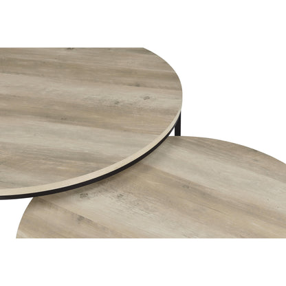  Coaster Furniture Lainey 736040 2-piece Round Nesting Coffee Table - Distressed Pine IMAGE 2