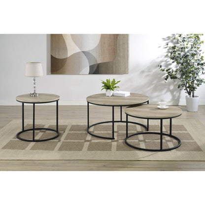  Coaster Furniture Lainey 736047 Round Occasional End Table - Distressed Pine IMAGE 11