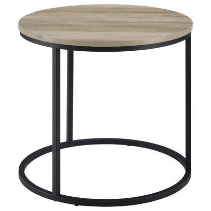  Coaster Furniture Lainey 736047 Round Occasional End Table - Distressed Pine IMAGE 3