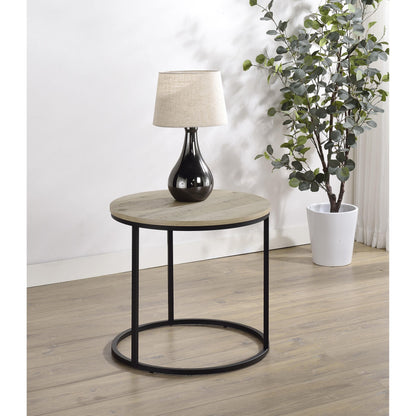  Coaster Furniture Lainey 736047 Round Occasional End Table - Distressed Pine IMAGE 4
