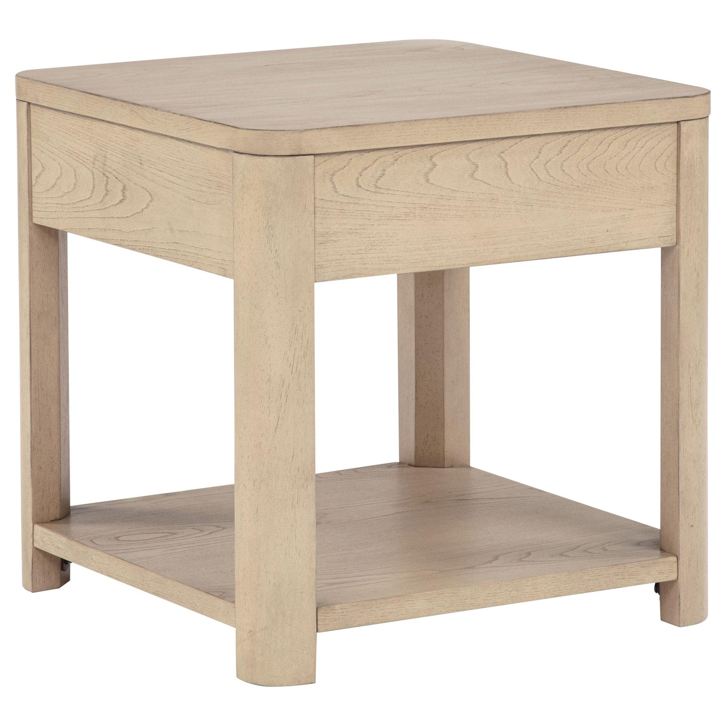  Coaster Furniture Marcelo 736057 Wood End Table with Drawer and Shelf - Light Elm IMAGE 3