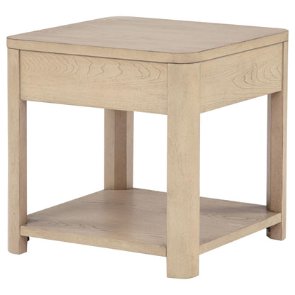  Coaster Furniture Marcelo 736057 Wood End Table with Drawer and Shelf - Light Elm IMAGE 8
