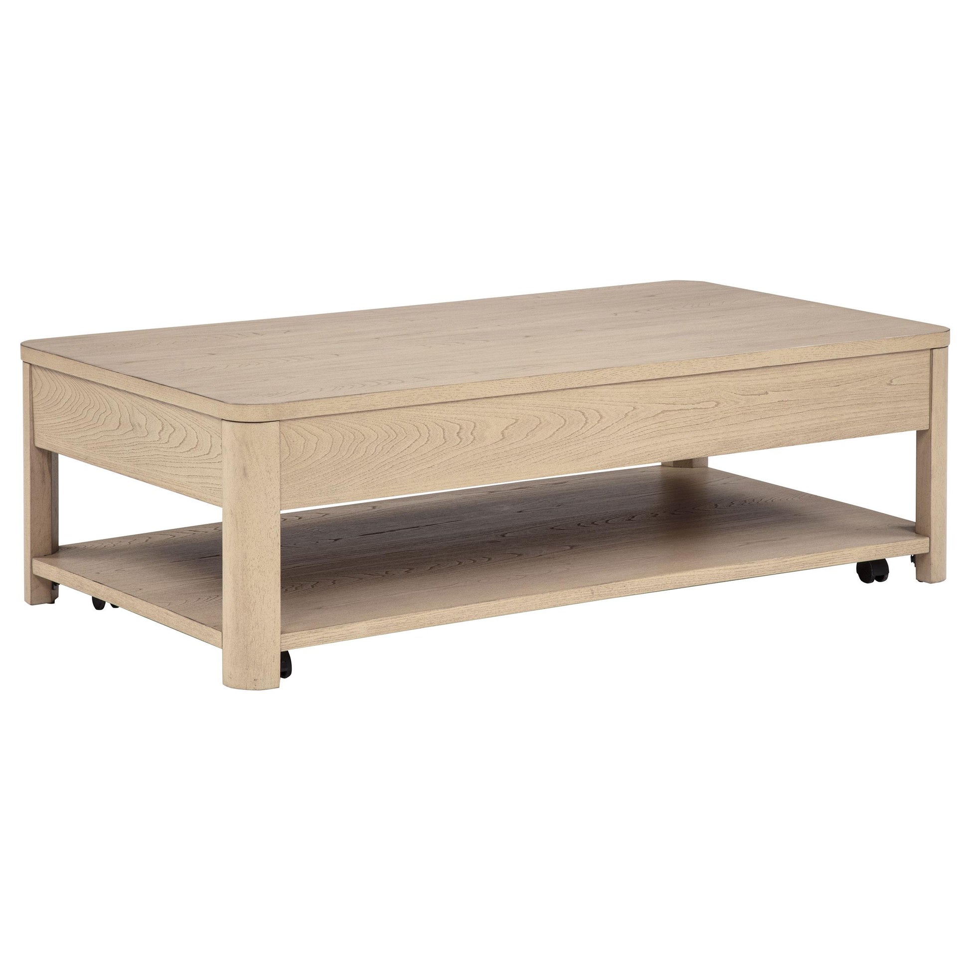  Coaster Furniture Marcelo 736058 Wood Coffee Table with 2 Drawers and Shelf - Light Elm IMAGE 4
