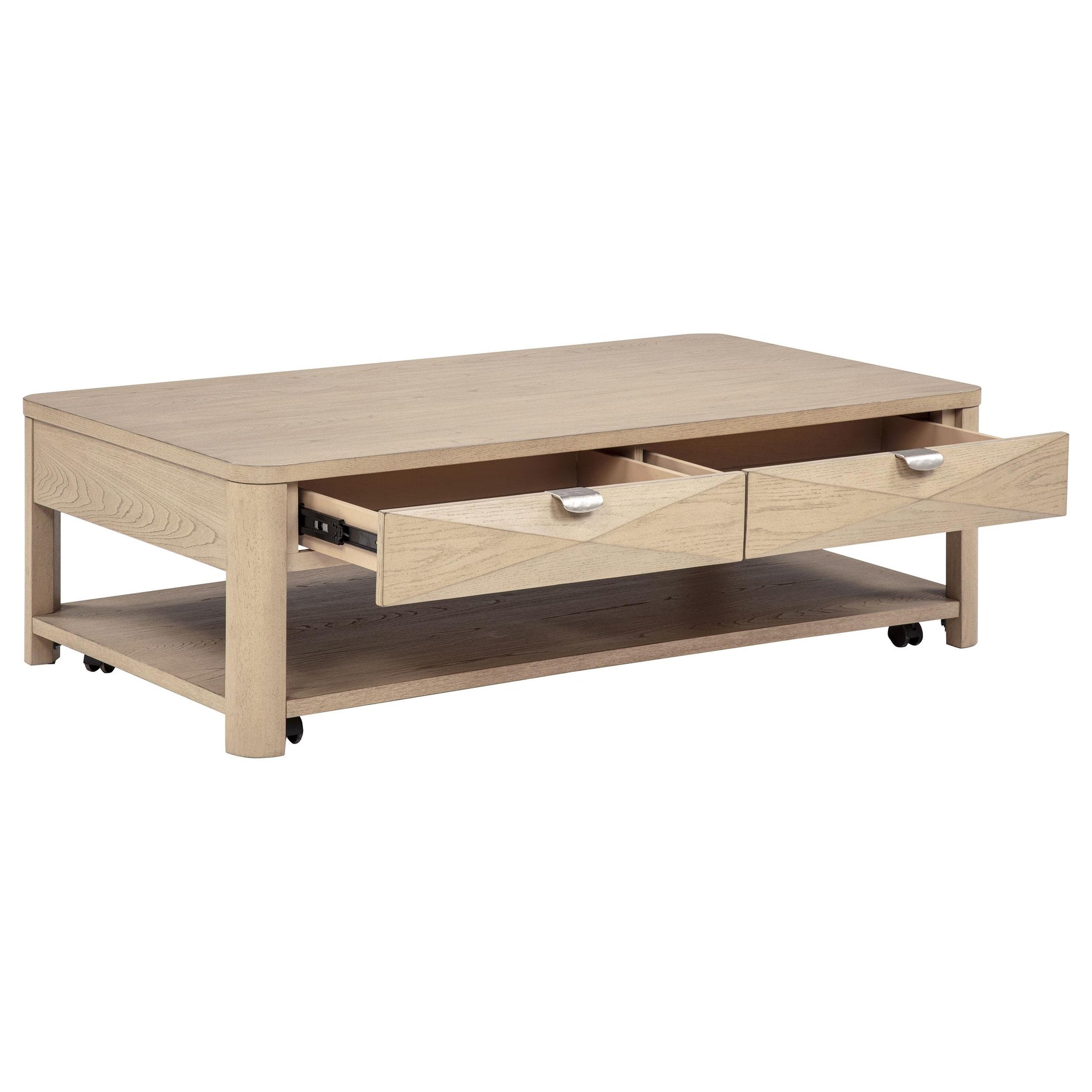  Coaster Furniture Marcelo 736058 Wood Coffee Table with 2 Drawers and Shelf - Light Elm IMAGE 9