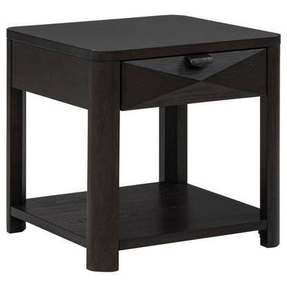  Coaster Furniture Marcelo 736067 Wood End Table with Drawer and Shelf - Coffee IMAGE 1