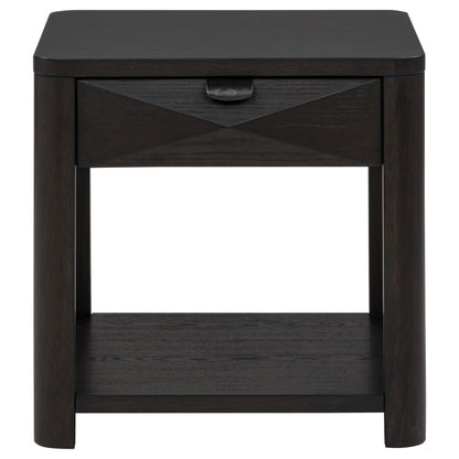  Coaster Furniture Marcelo 736067 Wood End Table with Drawer and Shelf - Coffee IMAGE 10