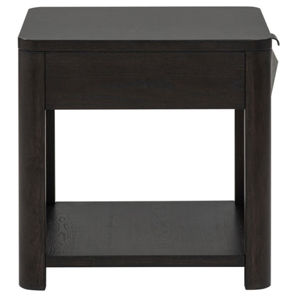  Coaster Furniture Marcelo 736067 Wood End Table with Drawer and Shelf - Coffee IMAGE 13
