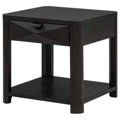 Coaster Furniture Marcelo 736067 Wood End Table with Drawer and Shelf - Coffee IMAGE 15