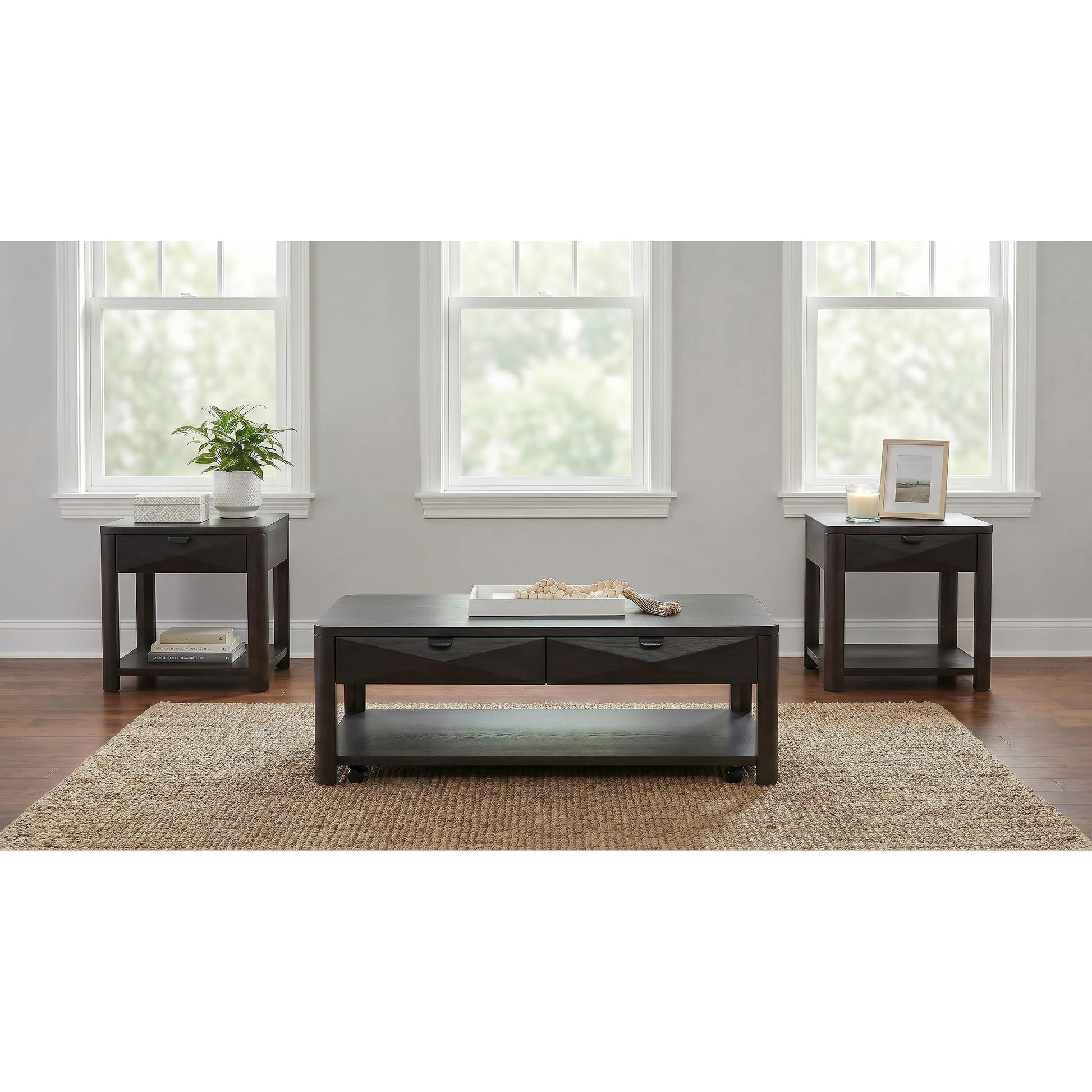  Coaster Furniture Marcelo 736067 Wood End Table with Drawer and Shelf - Coffee IMAGE 16