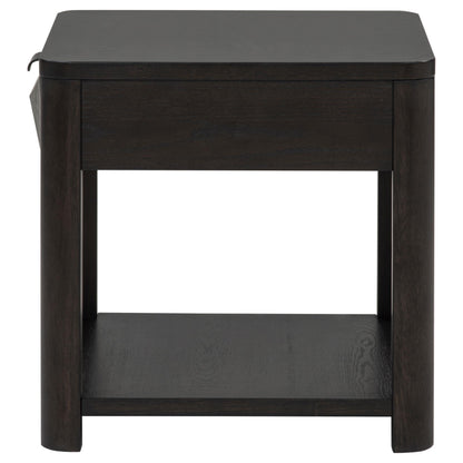 Coaster Furniture Marcelo 736067 Wood End Table with Drawer and Shelf - Coffee IMAGE 2