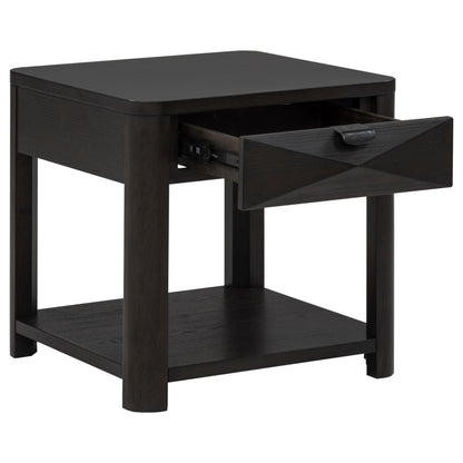  Coaster Furniture Marcelo 736067 Wood End Table with Drawer and Shelf - Coffee IMAGE 9