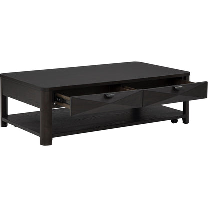  Coaster Furniture Marcelo 736068 Wood Coffee Table with 2 Drawers and Shelf - Coffee IMAGE 3