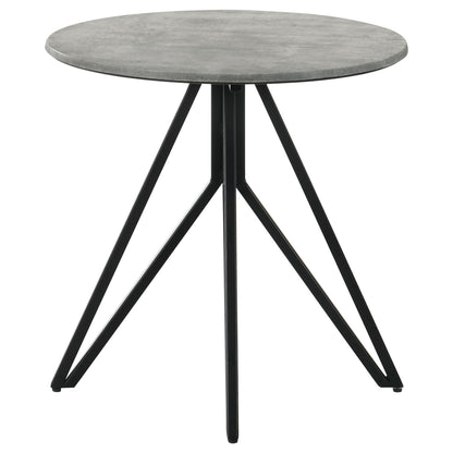  Coaster Furniture Hadi 736178-S2 2-piece Round SmartTop Coffee and End Table Set - Cement IMAGE 1