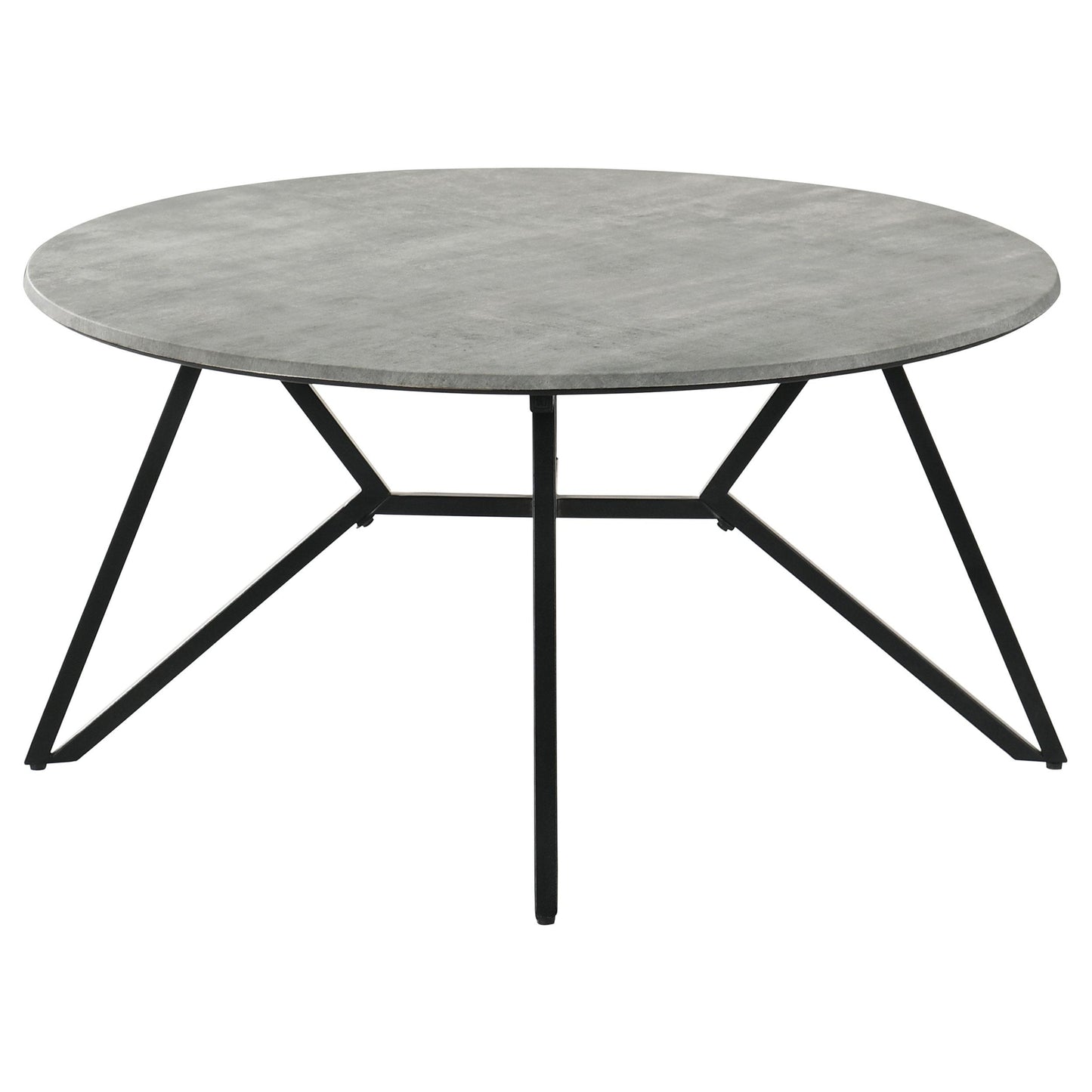 Coaster Furniture Hadi 736178-S2 2-piece Round SmartTop Coffee and End Table Set - Cement IMAGE 2