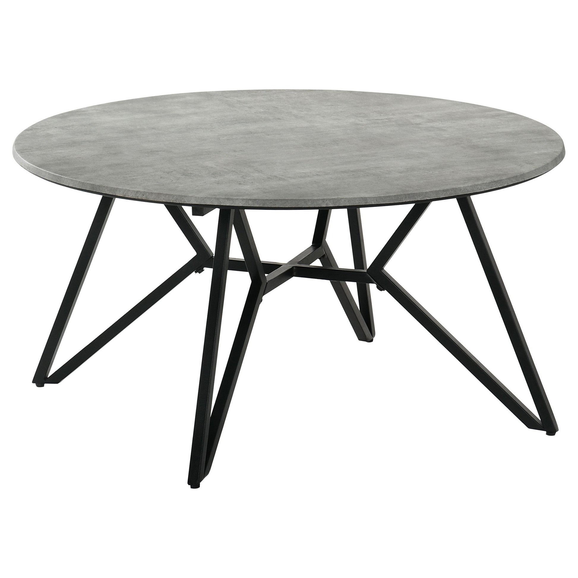  Coaster Furniture Hadi 736178-S2 2-piece Round SmartTop Coffee and End Table Set - Cement IMAGE 7