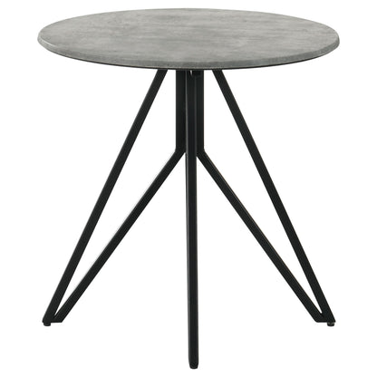  Coaster Furniture Hadi 736178-S3 3-piece Round SmartTop Coffee and End Table Set - Cement IMAGE 2