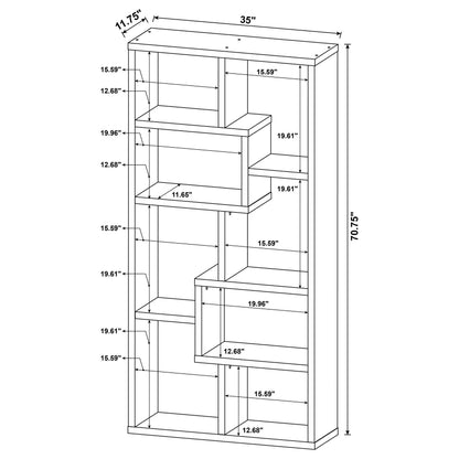  Coaster Furniture Theo 800515 71-inch 6-shelf Bookshelf - Mango IMAGE 8