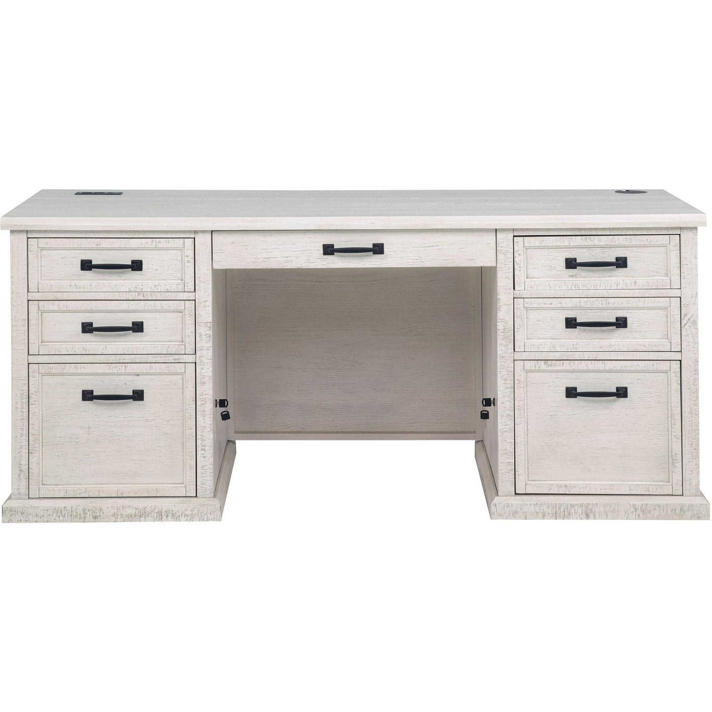  Coaster Furniture Altidore 800796 68-inch 7-drawer Executive Home Office Desk - Distressed White IMAGE 5