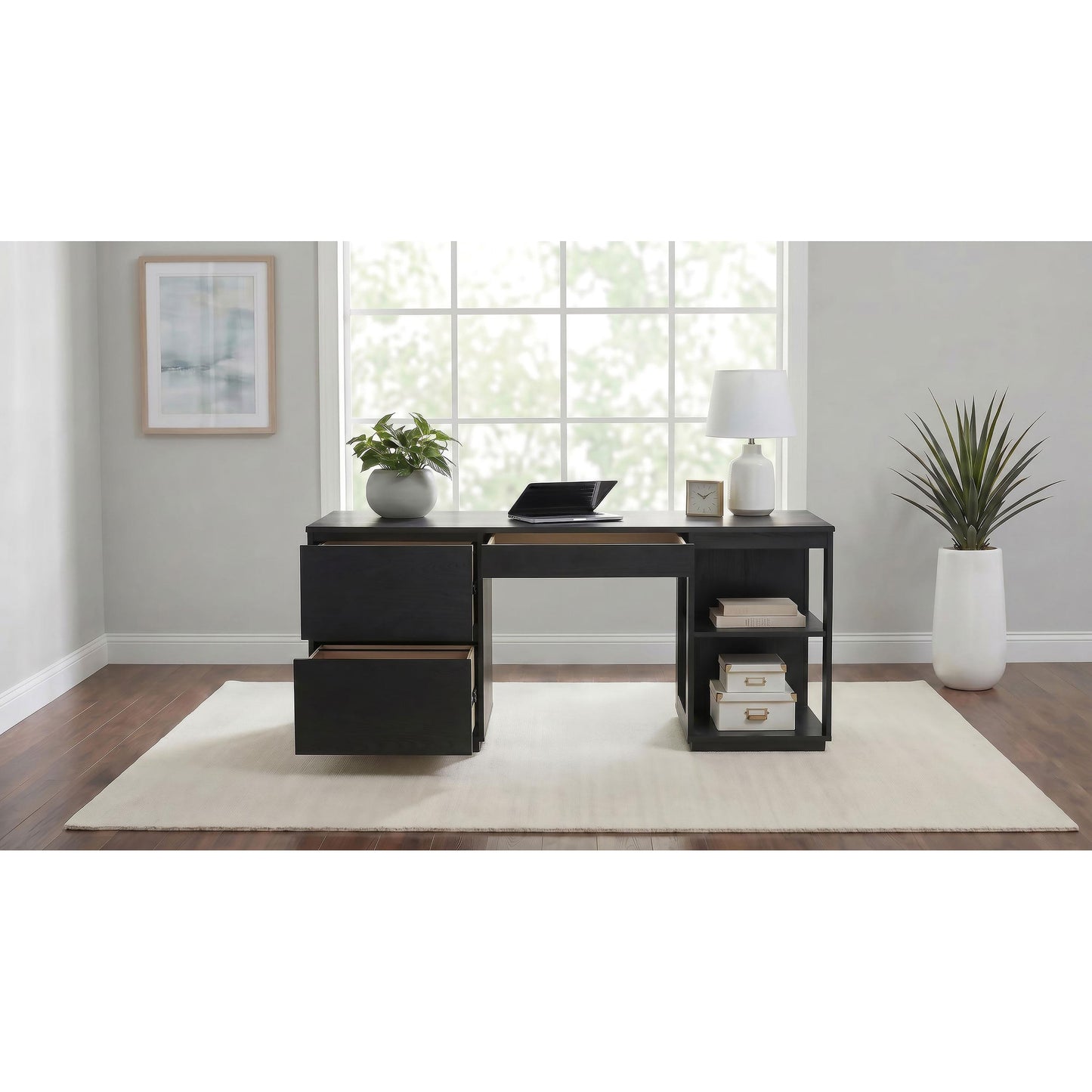  Coaster Furniture Harkes 800798 75-inch 3-drawer Computer Desk with Adjustable Shelf - Coffee Bean IMAGE 2