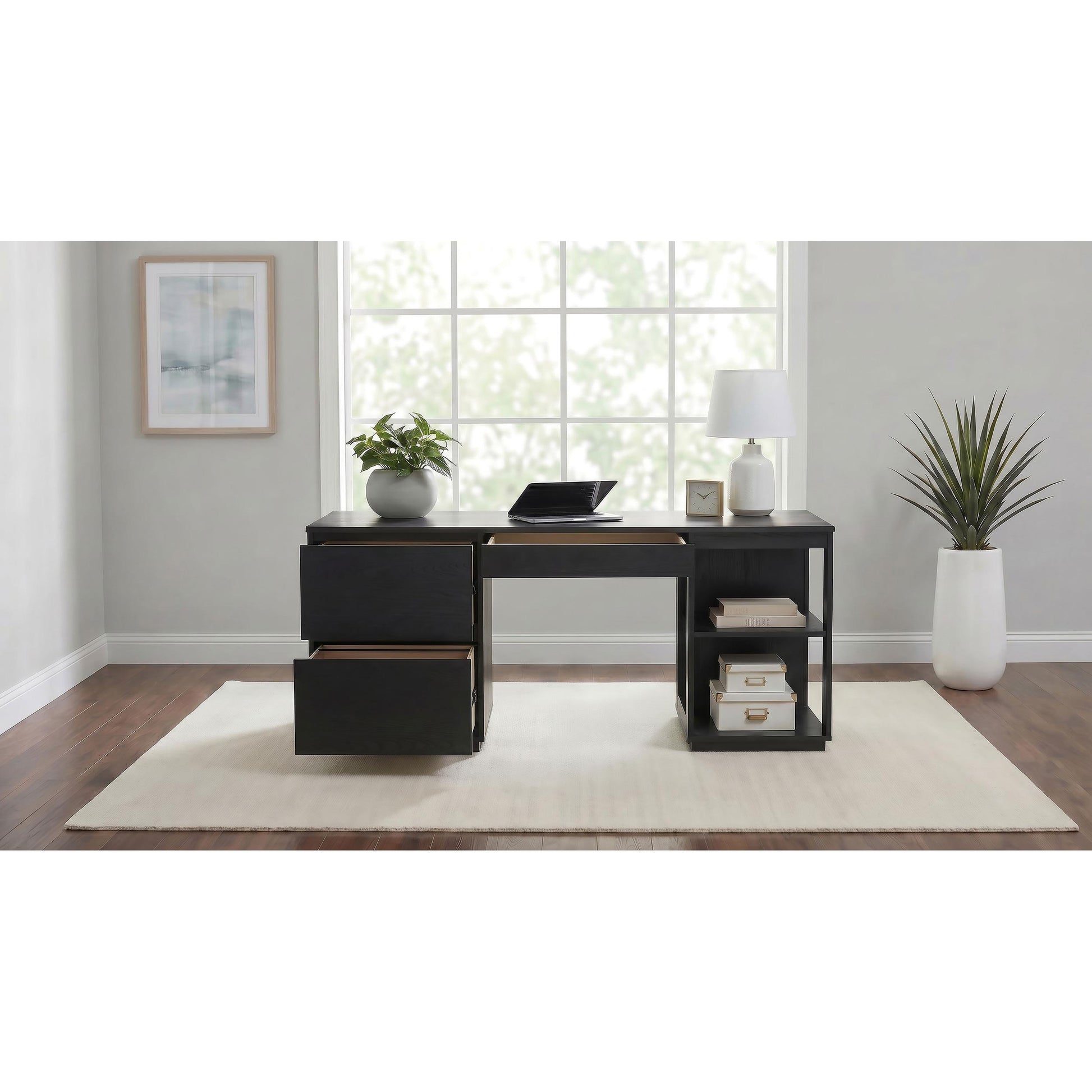  Coaster Furniture Harkes 800798 75-inch 3-drawer Computer Desk with Adjustable Shelf - Coffee Bean IMAGE 2